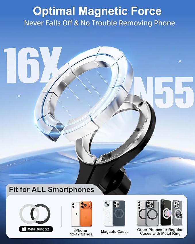 pop-tech Magnetic Car Mount for Tesla Model 3 Highland 2024 2025 & Model Y Juniper 2025 (Standard) 15.4-Inch Screen: for MagSafe Strong Magnets Cell Phone Holder for iPhone
