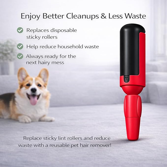 Pet Hair Remover Roller- Pet Hair Removal Tool with Strong Grip for Effortless Cleaning- Pet Hair Roller Lifts Fur from Clothes, Furniture & Car- Keep Your Home Fur-Free with Easy Cat Hair Lint Roller