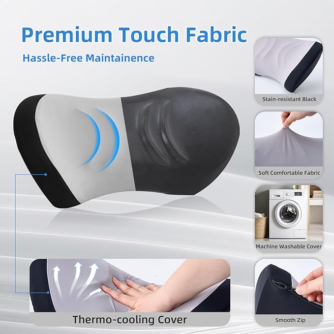 Lumbar Support Pillow for Office Chair - Lumbar Pillow for Car - Ergonomic Lumbar Support Pillow for Car Back Support Cushion
