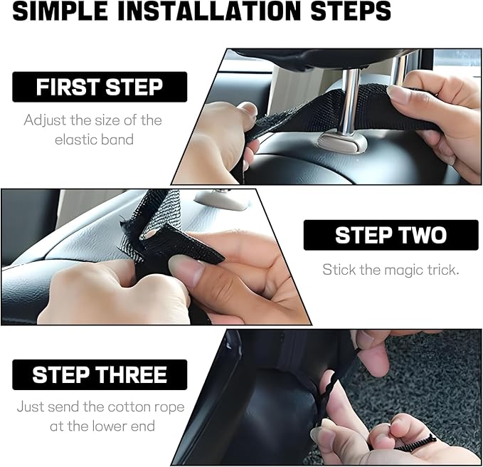 Hovom Car Seat Storage Hanging Bag, Multi-Pocket Car Seat Side Organizer, Multifunctional Mesh Pocket Auto Front Seat Organizer for Phone Wallet Glasses, Universal Car Accessories (Black, 1PCS)