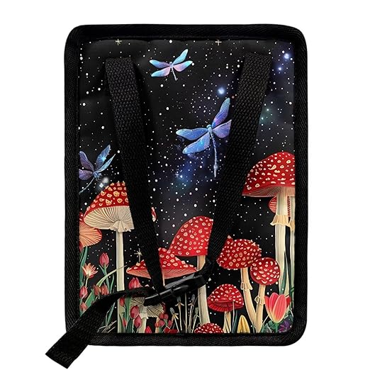 Mushroom Dragonfly Car Trash Can Auto Garbage Bag Car Trash Can with Lid Leak-Proof Car Storage Bag Garbage Bag Hanging for Headrest Portable Car Backseat Organizer