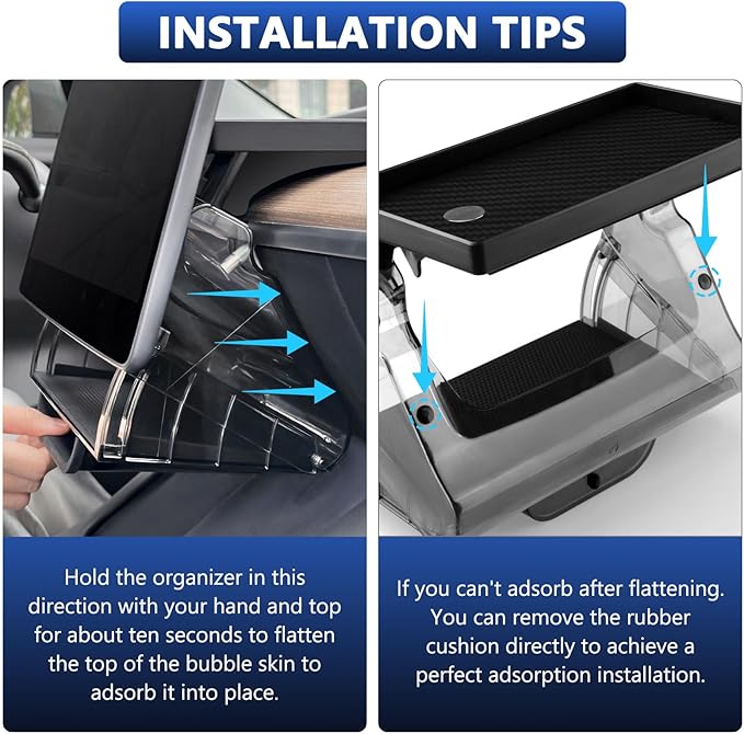 Hideable Under Screen Storage Organizer Compatible with Tesla Model Y 2024-2020(Not Juniper)/Model 3 2023-2017 Accessories Black (Not Model Y Juniper 2025-2026/Model 3 Highland 2024-2025)