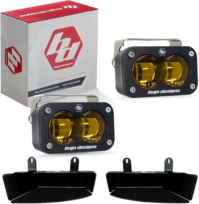 Baja Designs S2 LED SAE Fog Pocket Light Kit for Dodge Ram 2500/3500 2019+ Truck - Amber Lens