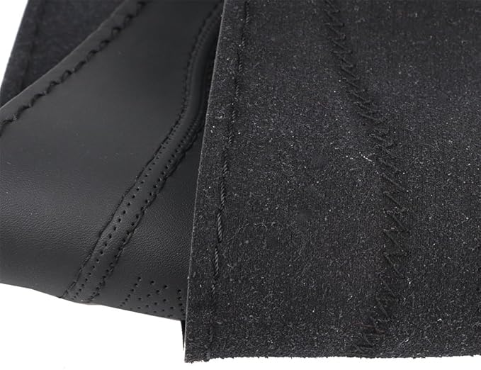 Micro Fiber Leather Car Steering Wheel Cover Stitch On Wrap with Needle & Thread Anti-Slip Auto Steering-Wheel Case DIY 14 Inch for Honda Civic Etc.Black