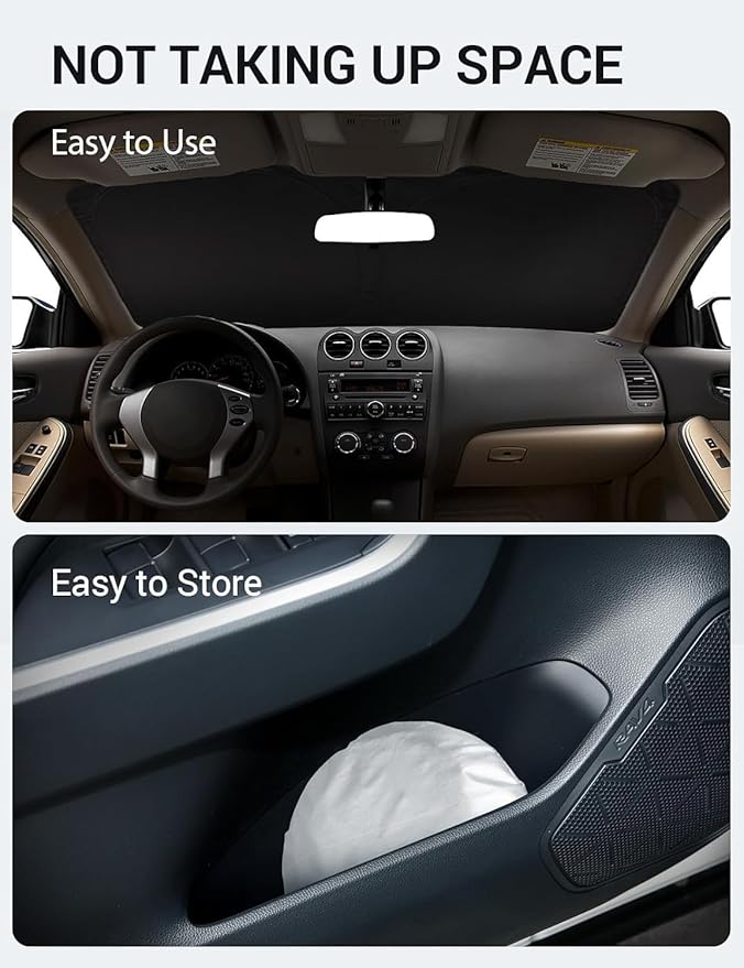 Proadsy 2026 Upgrade Windshield Sun Shade Custom Fit 2007-2012 Nissan Altima Foldable Front Sunshade Protector Sun Visor Blocks UV Rays Keep Car Cooler