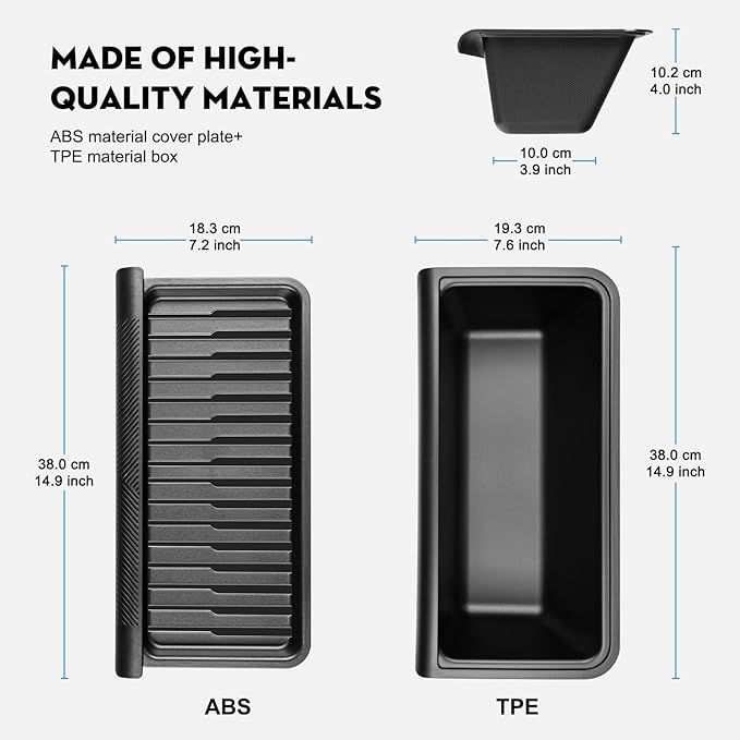 2PCS Under Seat Storage Box for 2026 Tesla Model Y Juniper,Hidden Organizer Tray Underseat Bins with Lid Cover for 2025-2026 Tesla New Model Y Juniper (Launch Series) Interior Accessories