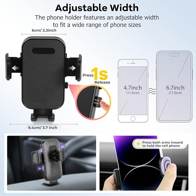 Car Phone Holder Fit for Toyota Sienna 2021 2022 2023 2024 w/DashTray Storge Box Organizer-Cell Phone Mount for Sienna Accessories 9 inch Touch Screen 360 Degree Rotation (Not fit Sienna 2025)