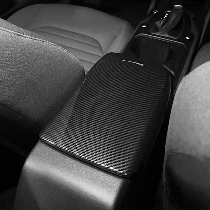 ABS Car Central Console Armrest Cover Armrest Cushion Cover Center Console Box Pad Compatible with Kia K4 2025-2026 Accessories (Carbon Fiber Style)