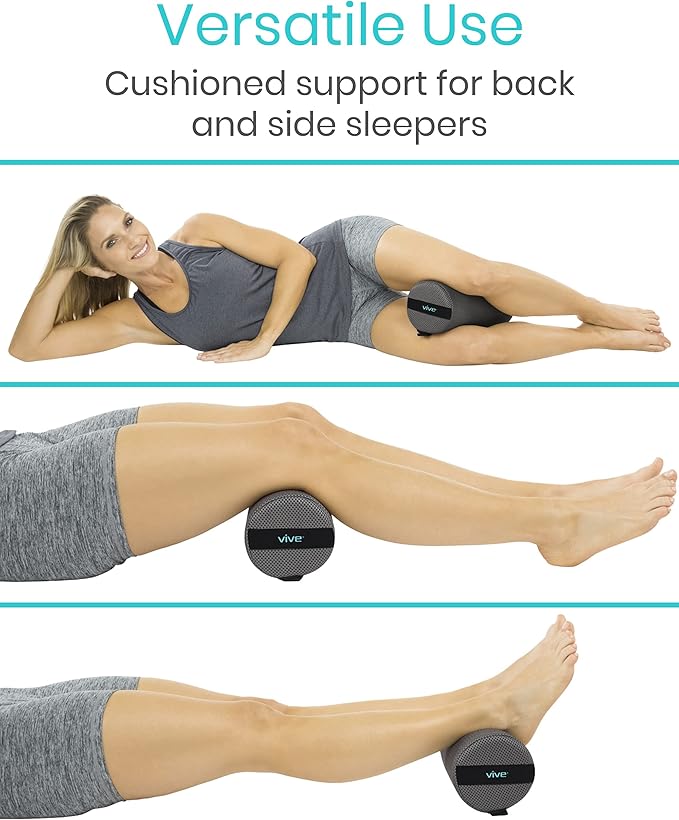 Vive Lumbar Roll Pillow for Lower Back Pain - Low Back Support Cushion for Office Chair, Car, Driving, Desk Computer - Ergonomic Portable Cervical Bolster for Thoracic Low Rest Posture Corrector(Firm)