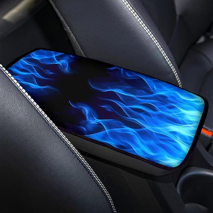 Blue Flame Auto Armrest Box Cover Car Arm Rest Seat Storage Box Mat Arm Rest Cushion Pads Dog & Cat Paws Protector for SUV/Truck Vehicle