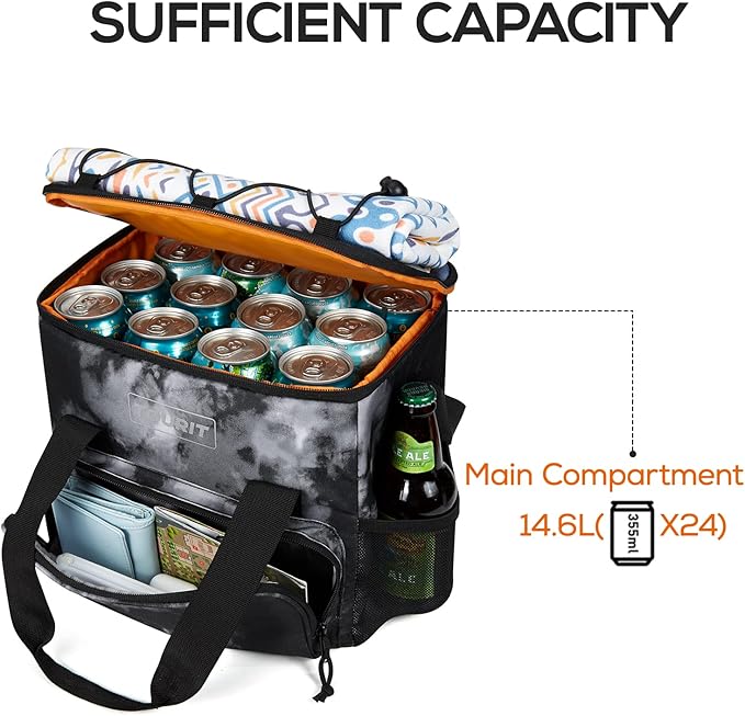 TOURIT Small Soft Cooler Bag Insulated, 24/35/46-Can Lunch Cooler Bag, Ice Chest, 14.6/24/32L Leakproof & Portable Coolers for Picnic, Beach, Camping, Work, Travel, Trip