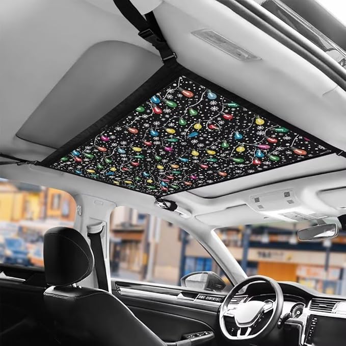 Colorful Lights Car Roof Storage Bag Car Seat Storage Hanging Bag Multi-Purpose Car Bag Storage Box Organizer Pouch Pocket Inner Car Accessories Compatible with Most Vehicles