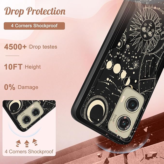 for Moto G Stylus 5G 2024 Case - Compatible with MagSafe Women Girls Cute Magnetic Phone Cover Aesthetic Sun Moon Heavy Duty Shockproof Design for Motorola Moto G Stylus 5G 2024 Cases