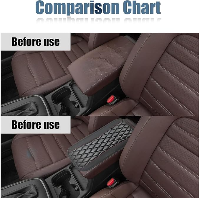 Leather Car Center Console Armrest Pad for Toyota Tacoma 2005-2023, Auto Armrest Cushion, Waterproof Seat Box Cover Protector, Vehicle Interior Decor Accessories, Red