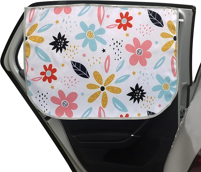 Car Window Shades for Side Windows Baby and Kids,Car Back Window Sun Shade Covers,Strong Magnetic Sunshades Curtains for Truck,27.5" x 19.5" (Flower)