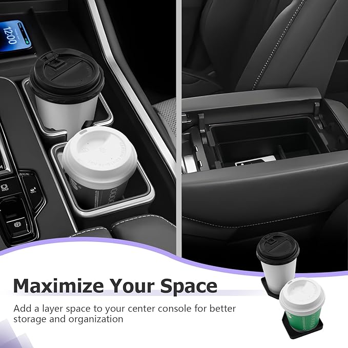 LUWU 2025 2026 Lexus TX Accessories Compatible with 2024-2026 Lexus TX350/TX500/TX550 Center Console Organizer Armrest Console Organizer & Front Center Console Cup Holder Mat 3PCS