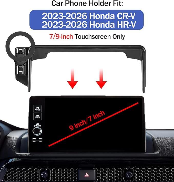 Car Phone Holder for 2026 2025 2024 2023 Honda HR-V/2026 2025 2024 2023 Honda CR-V 7/9-inch Screen, Cell Phone Mount Compatible with MagSafe