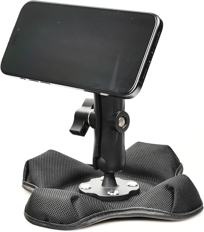 VAUBORTTI Magnetic Phone Holder for Desk&Car Dash,Aluminum Arm, Non-Slip Beanbag Base, 360° Rotation at 3 Points, Compatible with MagSafe iPhone 12-16 Series, Fits RAM B Size 1" Ball
