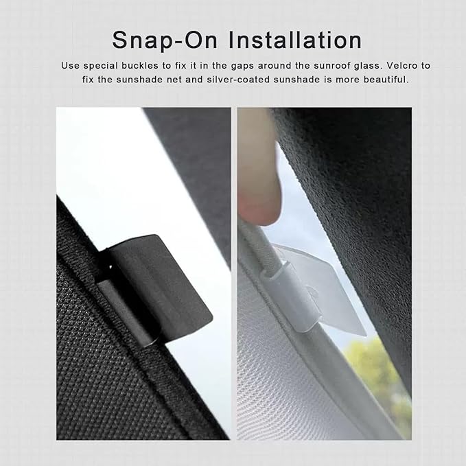 Sunshade Roof Compatible with Volvo C40 2021-2023, Heat Insulation Sunroof Shade, Foldable Glass Roof Shade with Storage Bag, Black