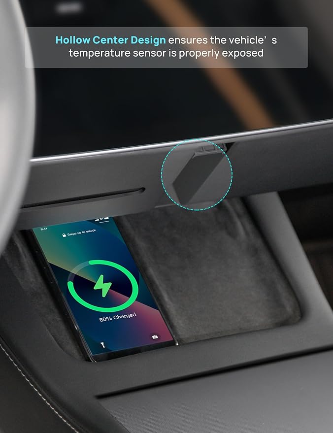 TPARTS Hidden Under Screen Storage Box for Model Y Juniper 2025-2026/Model 3 Highland 2024+ Magnetic Center Console Organizer Dashboard Vehicle Tissue Sunglass Holder(Standard, Premium, Performance)