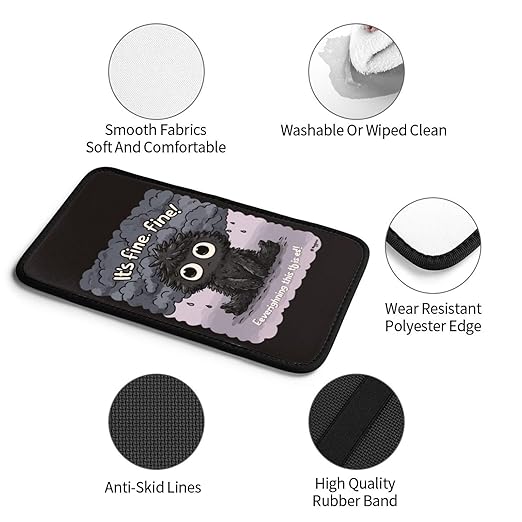 Adorable Little Black Monster Car Auto Armrest Cushion Cover Accessories Center Console Seat Box Pad Protector Universal Decoration for Most Vehicle SUV Truck