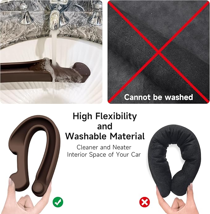 Givifive Car Seat Gap Filler Set of 2, 3IN1 Seat Side Gap Filler Plug with Storage Slot & Hook Function, Soft Foam Universal Fit Car SUV Truck Fill Gap Between Seats Console Organizer（Narrow Brown）