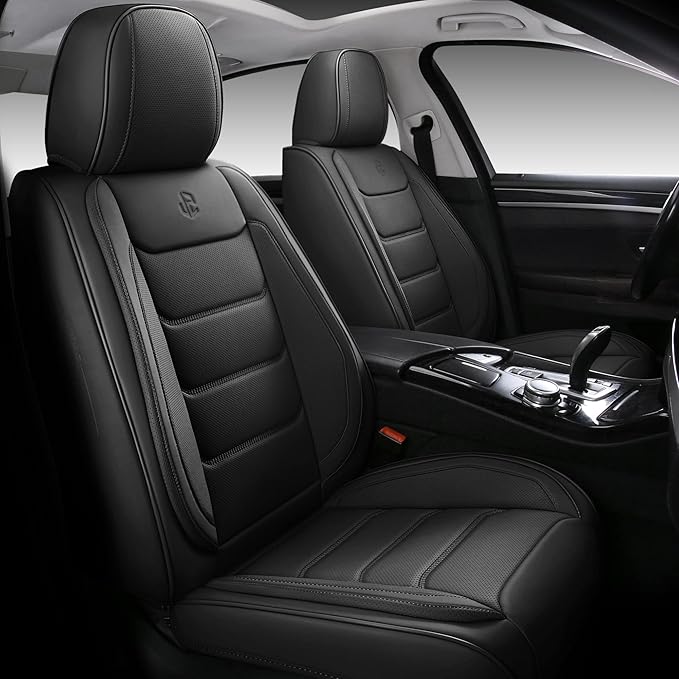 Full Coverage Faux Leather Car Seat Covers Full Set,Automotive Seat Covers for Cars,SUVs Pick-up Truck, Car Seat Cushion, Black Seat Covers,Front Seat Cover,Car Seat Protector