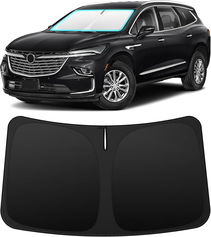 INSAUTO Custom Fit Windshield Sun Shade Accessories for Buick Enclave 2018-2024, Foldable Front Window Sunshade, UV & Heat Reflector, Keeps Interior Cool, Includes Storage Bag