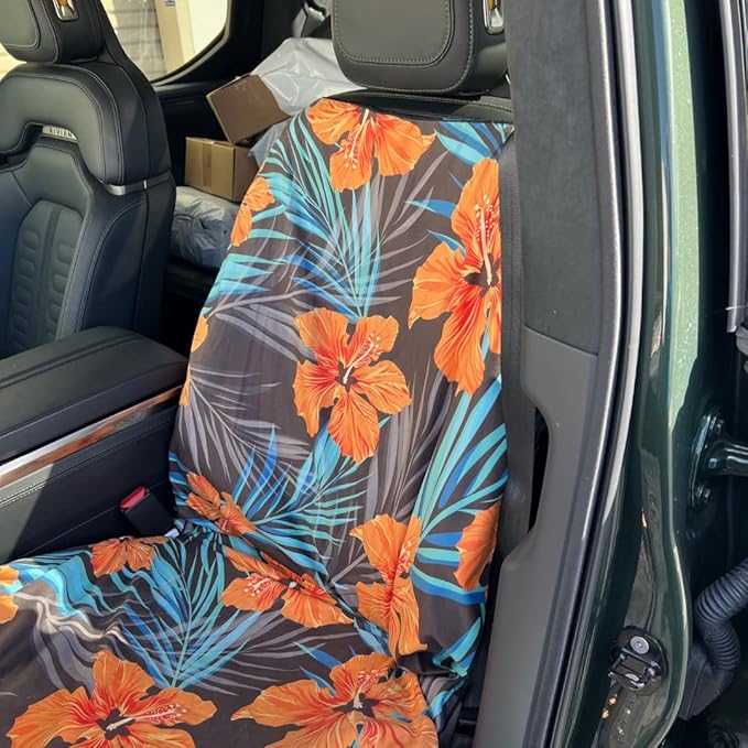 Malo’o SeatGuard Car Seat Cover Towel, Universal Seat Protector Towel for Trucks and Cars, Heavy Duty Seat Cover for Sports Gear, Dogs and Wet Clothing, Hawaiian