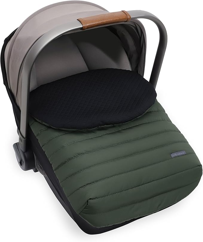 Little Unicorn Winter Car Seat Cover | Premium Insulated Fabric | Universal Fit & Easy to Install | Travel Bag Included (Dark Green)