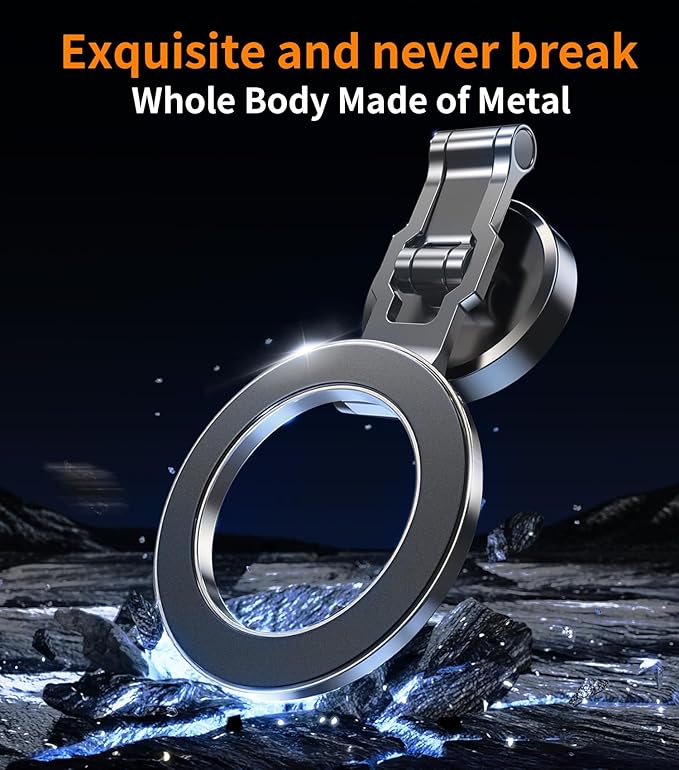 kaistyle for Magsafe Car Mount【Tri-fold & All Metal】Magnetic Phone Holder for Car Phone Holder Mount Dashboard Cell Phone Holders for Your Car Accessories for Women Men for iPhone 17 Pro Max 16 15 14