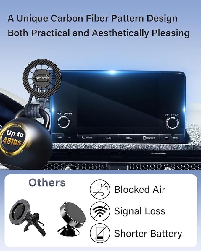 Car Phone Mount for Honda Accord 2018 2019 2020 2021 2022 Accessories 8-Inch Screen Fixed Clip, Automobile Cradles Magnetic Phone Holder Compatible with MagSafe, Strong Magnets Cell Phone Base