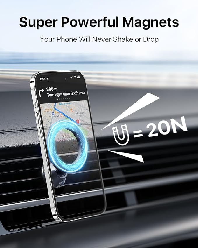 andobil for MagSafe Car Mount [Strongest Magnet, 1S Install] Magnetic Phone Holder for Car Vent 360 Adjustable Compact Magnetic Car Phone Holder Mount for iPhone 17 Pro Max 16 15 14 13 12 Plus Mini