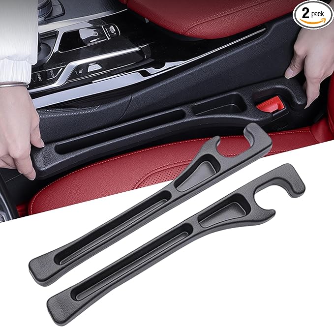 No Drop Seat Guard, Car Seat Gap Filler, Car Gap Filler Organizer, Universal Drop Seat Guards for Car Accessories Interior Prevent Stop Cellphone Wallet Keys Coins and Card from Dropping (black 1)