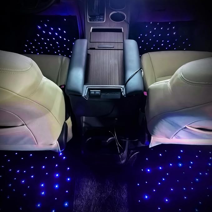Starlight Floor Mats Starlinkmats LED Car Floor Mats Heavy Duty Polyester Floor Mats 4-Piece, Universal Size Durable Waterproof Washable All Weather Car Mats (Solid Black)