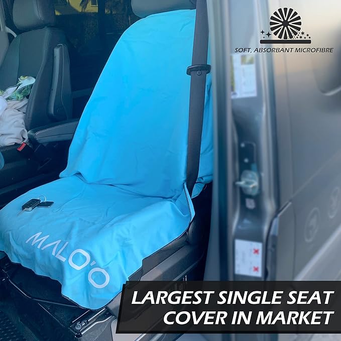 Malo’o SeatGuard Car Seat Cover Towel, Universal Seat Protector Towel for Trucks and Cars, Heavy Duty Seat Cover for Sports Gear, Dogs and Wet Clothing, Blue