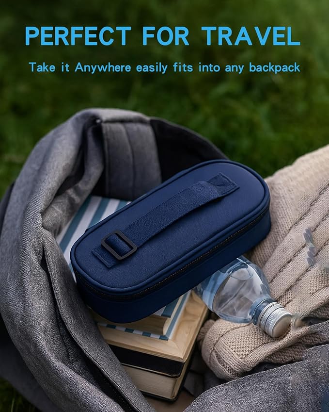Insulin Vials Cooler Travel Case: TSA Approved Medication Diabetic Cooler for Travel, Insulated Cooling Bag for Insulin Pens, Diabetic Small Bottle Protector Kit with Protective Ice Brick