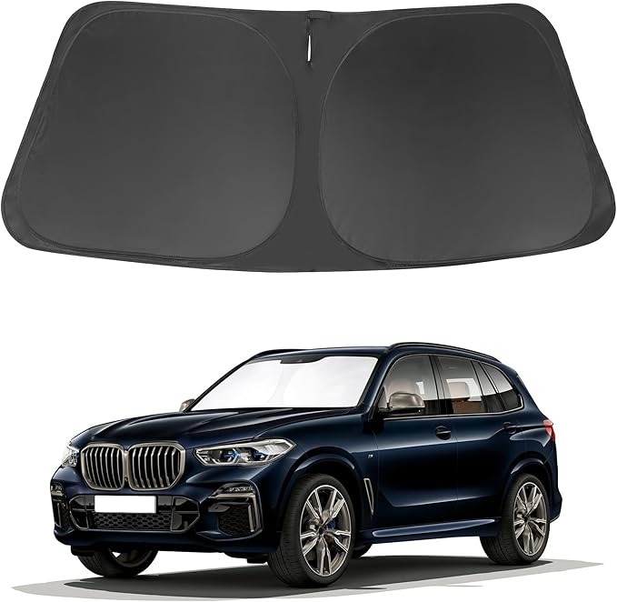 Windshield Sun Shade Custom Fit 2019 2020 2021 2022 2023 2024 2025 2026 BMW X5 Accessories Foldable Sunshade Sun Visor Protector Blocks Sun Rays