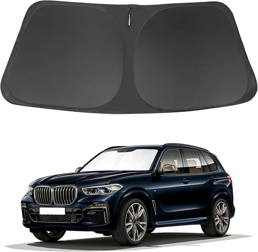 Windshield Sun Shade Custom Fit 2019 2020 2021 2022 2023 2024 2025 2026 BMW X5 Accessories Foldable Sunshade Sun Visor Protector Blocks Sun Rays