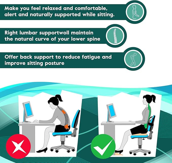 Samyoung 2 Pack Mesh Back Lumbar Support, Back Support Seat Cushion with Breathable Mesh for Office Chairs Car 12” x 16”