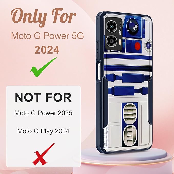 for Moto G Power 5G 2024 Case - Compatible with MagSafe Women Girls Boys Cute Magnetic Phone Cover Cool Blue Unique Heavy Duty Shockproof Design for Motorola Moto G Power 5G 2024 Cases