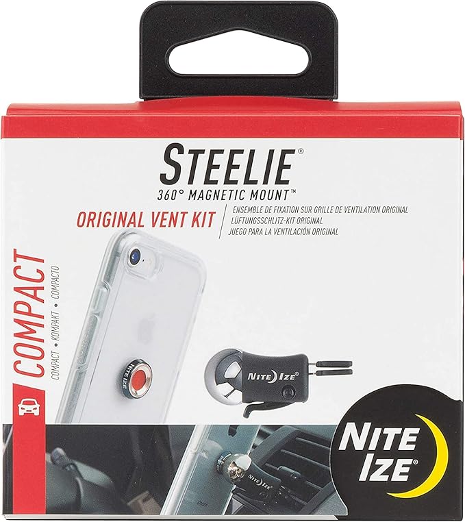 Nite Ize Steelie Original Vent Kit - Magnetic Phone Mount for Car Vents - Car Phone Holder Mount - Car Dashboard and Cell Phone Accessories - Phone Mount with Neodymium Magnets