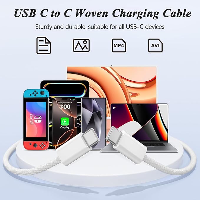 Fast Charging for iPhone 17 Pro Max Charger,2Pack 20W USB C Wall Charger Plug Block with Type C Charging Woven Cable for iPhone 17/17 Pro/Air/16 Pro Max/16 Pro/16 Plus/16E/15 Pro Max/iPad Pro/Air/Mini