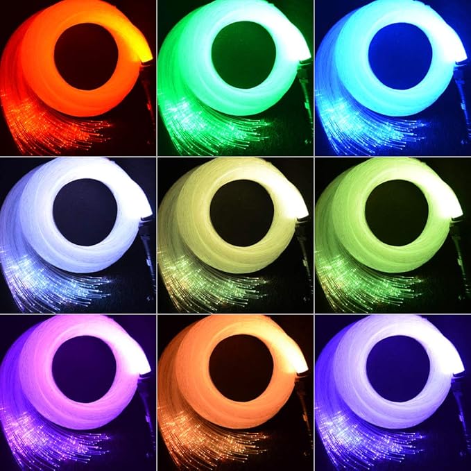 Fiber Optic Light Car Ceiling Starlight Headliner Kit 500 Pieces 0.03in 9.8ft 6W RGBW Music Sensor APP/Remote Control Star Lighting