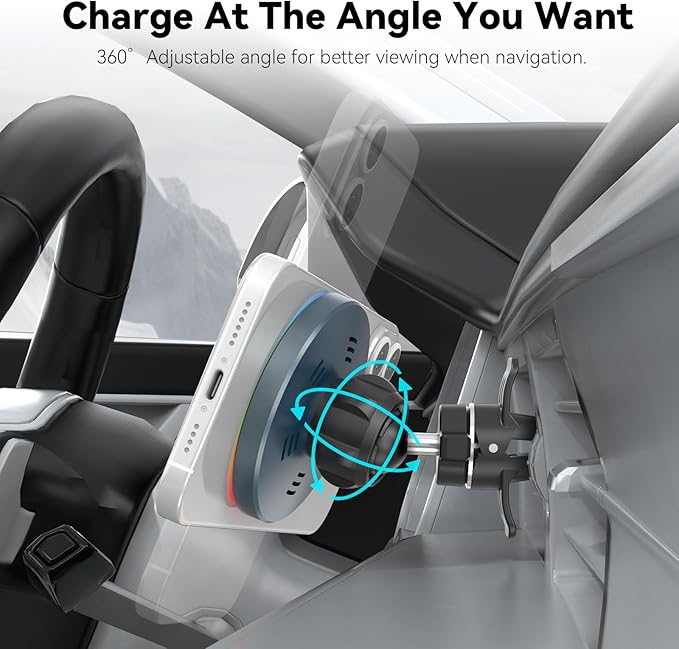 Lecork for Magsafe Car Mount Charger, 15W Air Vent Magnetic Wireles Car Mount Charger for iPhone 17 Pro Max Accessories, Car Phone Holder for iPhone 17 16 15 14 13, Zinc Alloy Case, Deep Grey