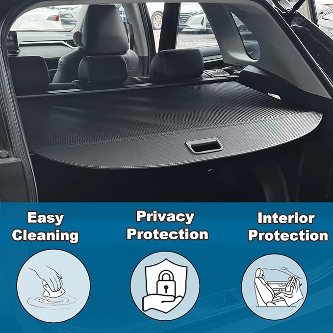 Cargo Cover for All New 2025 Nissan Murano Accessories, Carbon Fiber Texture Rear Trunk Cover for Nissan Murano 2025 Accessories Privacy Screen Retractable Luggage Security Shield Shade