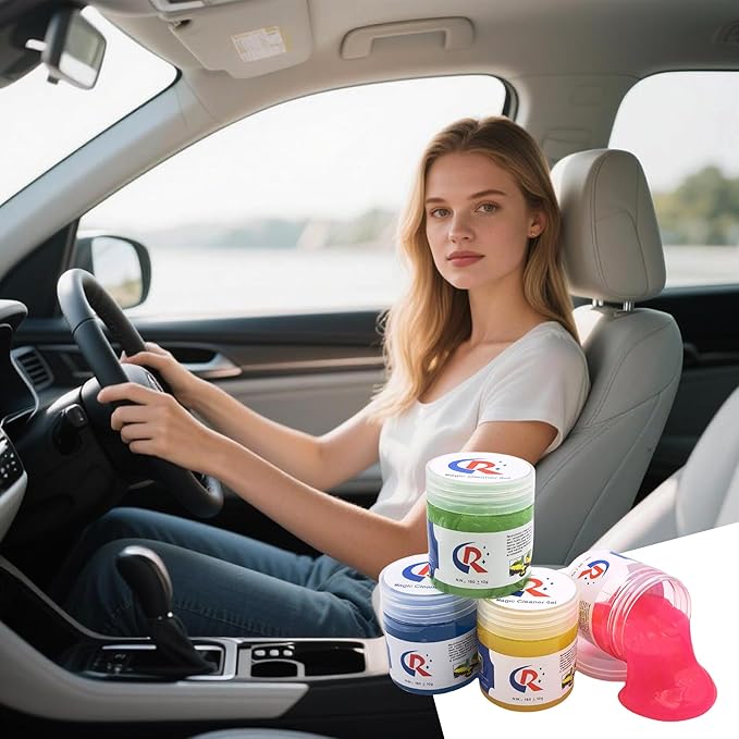 Car Cleaning Gel Putty Car Interior Cleaner Slime Auto Detailing Tools Universal Dust Removal Cleaning Kit for Car Accessories Vents 3C Office Scented 1Pack Jasmine