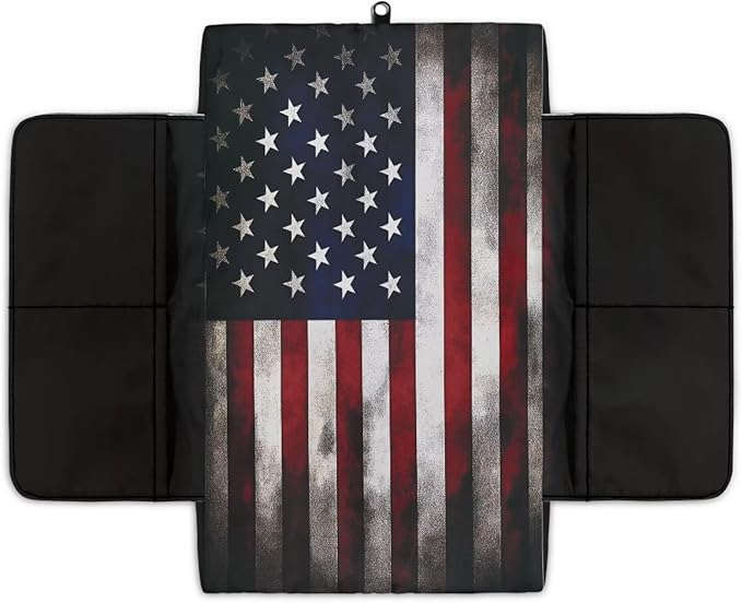 Tupalatus American Flag Car Console Cover Water-Resistant Auto Armrest Cover Protector with Storage Bags Comfort Padded Arm Rest Covers Compatible with Most Cars,SUV,Truck,Van