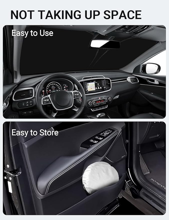 Proadsy 2026 Upgrade Front Windshield Sun Shade Foldable Sunshade Protector Sun Visor Custom Fit 2016-2020 Kia Sorento LX, S, EX, SX, and SX-Prestige SUV Accessories