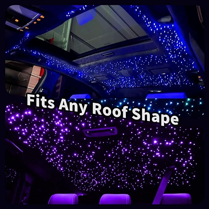 VASTFIRE Starlight Headliner Kit - 1000pcs 0.02in 9.8ft Fiber Optic Star Lights for Car with 16W RGBW, Twinkle & Music Sync, APP/Remote Control for Car Roof/Bedroom Ceiling